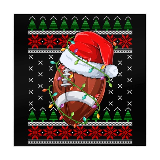 American Football Rugby Ugly Christmas Santa Hat Mahjong Mats