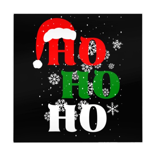 Christmas Ho Ho Ho Snow Flakes with Santa Hat Mahjong Mats