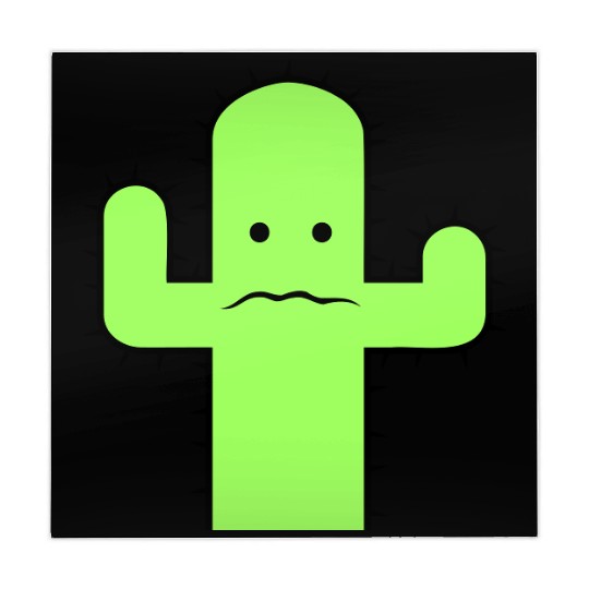 Cactus Face Fear Sad Spines Desert Funny Cacti Fun Mahjong Mats