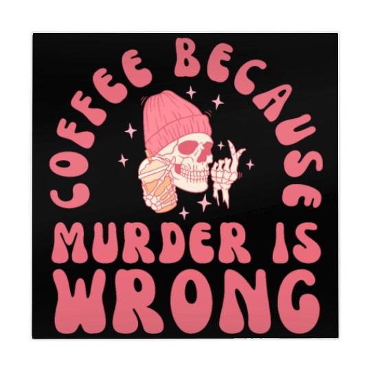 Retro Coffee Because Murder Skeleton Mahjong Mats