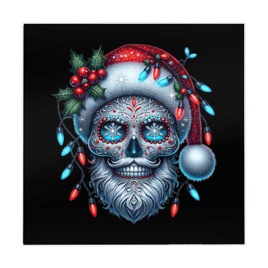 Festive Sugar Skull Santa Christmas Vibes Mahjong Mats