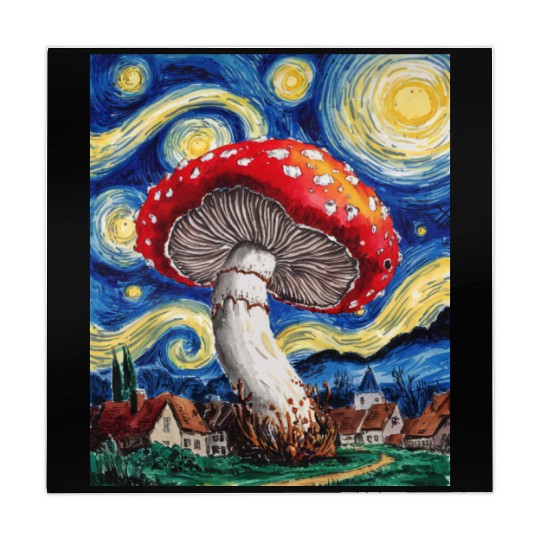 Starry Night Mushroom: Surreal Watercolor Dreamsca Mahjong Mats