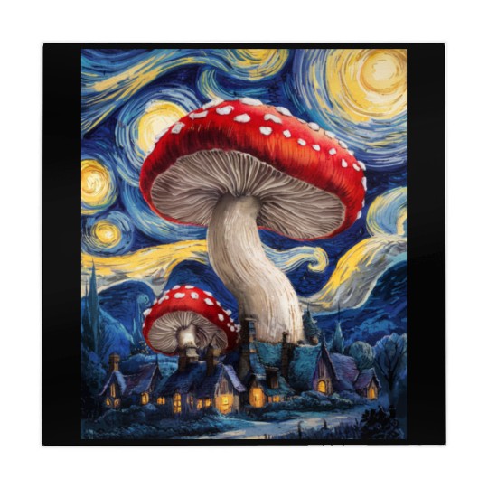 Starry Night Mushroom Surreal Dreamscape nature Mahjong Mats