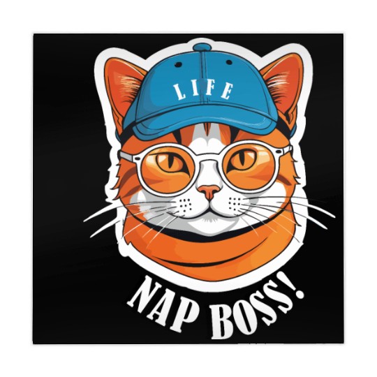 Cat Nap Boss with Cap and Sunglasses Mahjong Mats