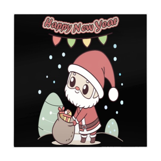Chibi Santa Happy New Year Celebration Mahjong Mats