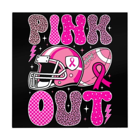 Pink Out Breast Cancer Football Mom Girls Women Mahjong Mats