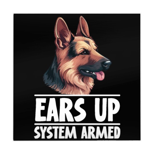 Ears Up System Armed German Shepherd Dog Mahjong Mats