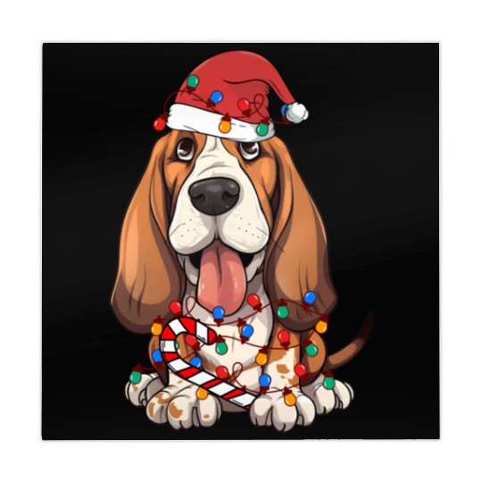 Basset Hound Santa Christmas Lights Dog Lover Mahjong Mats