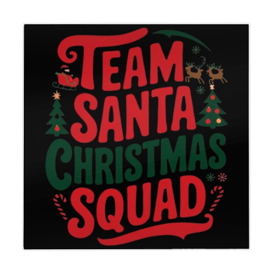Team Santa Christmas Squad Festive Holiday party Mahjong Mats