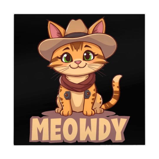 Cowboy Cat "Meowdy" Western yellow wild west cat Mahjong Mats