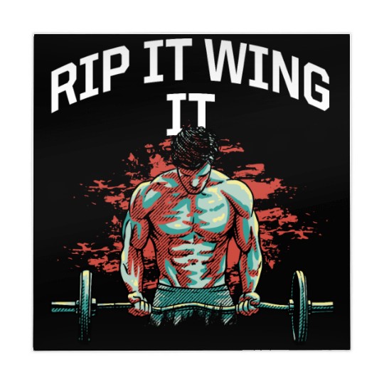 Rip It Wing It Funny Workout Humor Gym Sayings Fit Mahjong Mats