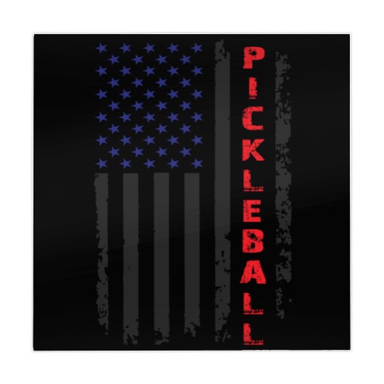 Pickleball US Flag in Black Mahjong Mats