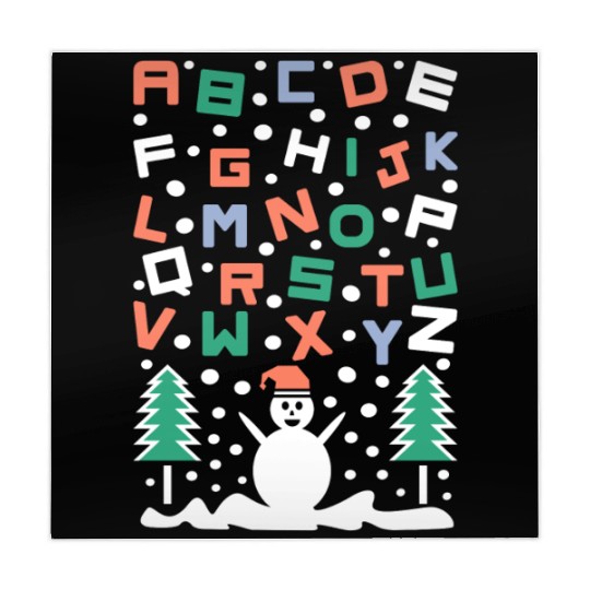 Festive Alphabet Snowman Design Mahjong Mats