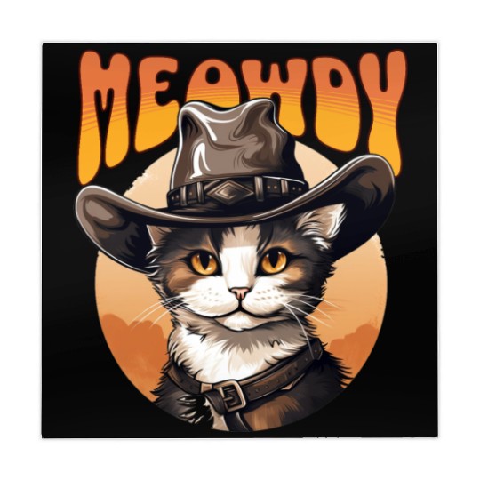 Meowdy Cowboy Cat Funny Howdy Meowdy Cowboy Cat Mahjong Mats