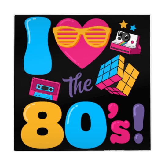 I Heart The 80's Classic 80s Retro Vintage 1980 Mahjong Mats