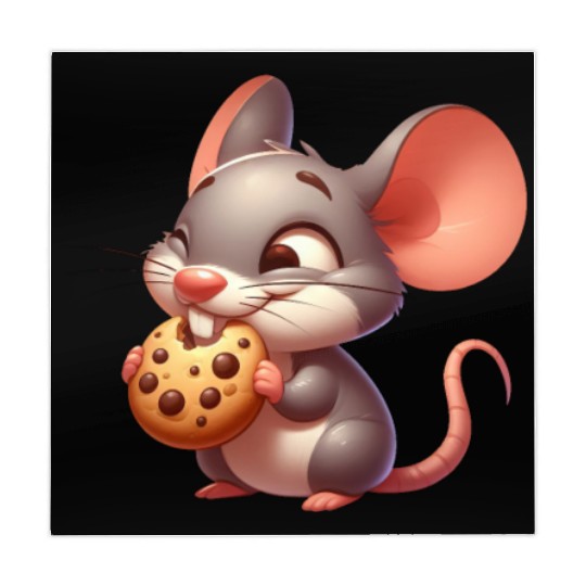 Cute cartoon mouse with crispy cookie Mahjong Mats