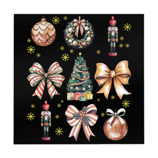 Christmas Coquette Bow, Cute Christmas Tree Mahjong Mats
