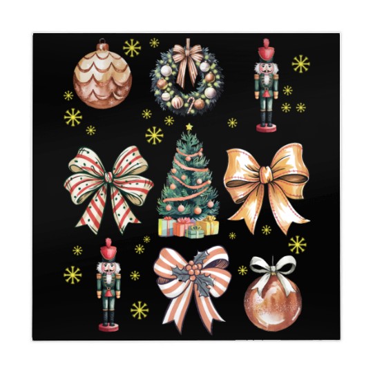Christmas Coquette Bow, Cute Christmas Tree Mahjong Mats