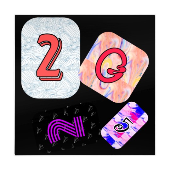 Creative Typography Art with Abstract Backgrounds Mahjong Mats