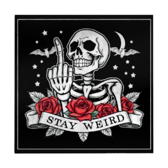 Stay weird skeleton middle finger Mahjong Mats