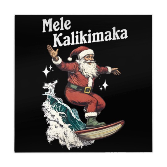 Mele Kalikimaka Hawaiian Christmas Surfing Santa Mahjong Mats