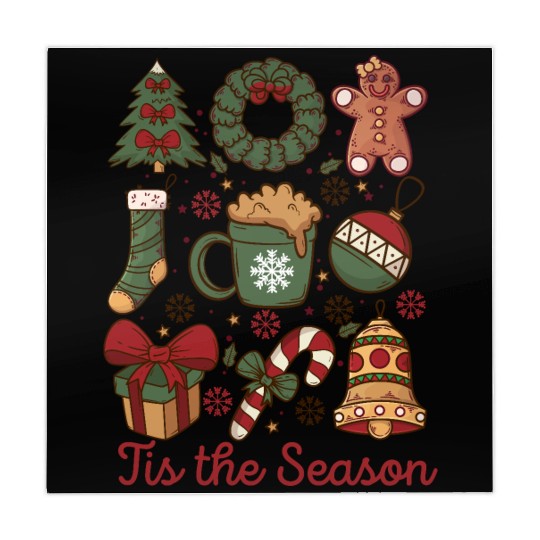 Tis the Season Retro Coquette Cute Christmas Mahjong Mats