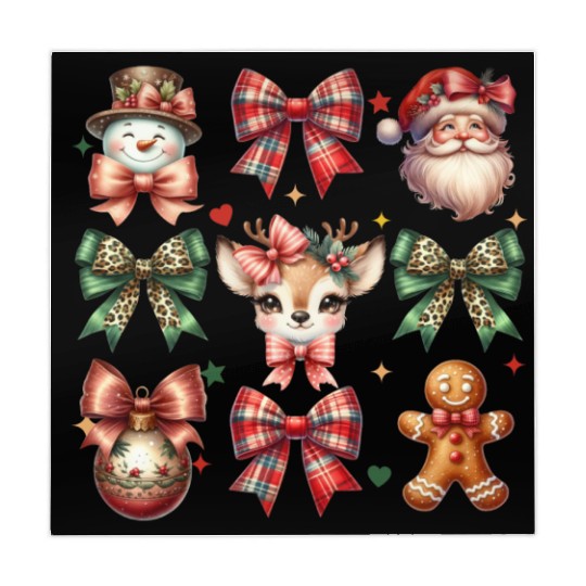 Christmas Coquette Bow Retro Christmas Mahjong Mats