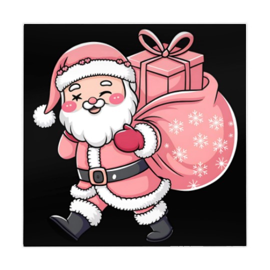 Pink Christmas Santa, Merry Christmas Mahjong Mats