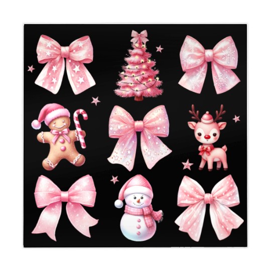 Chrirstmas Pink Bow Mahjong Mats