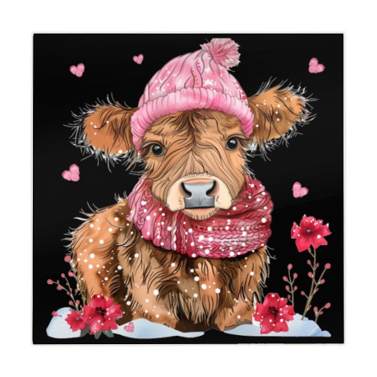 Cute Highland Cow Valentines Day Mahjong Mats