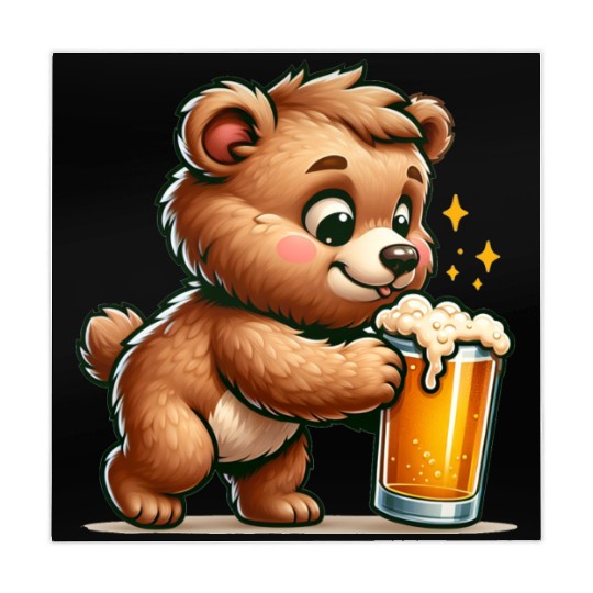 Cute Bear Drinking Beer Mahjong Mats