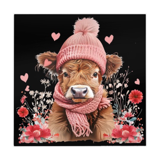 Cute Highland Cow Valentines Day Mahjong Mats