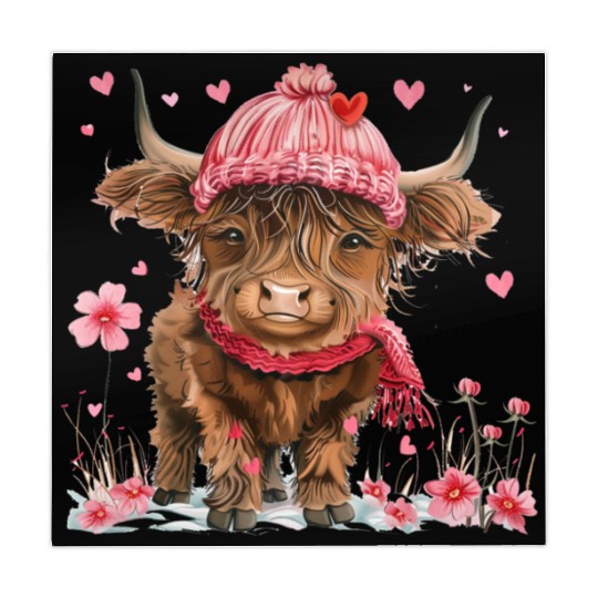 Cute Highland Cow Valentines Day Mahjong Mats