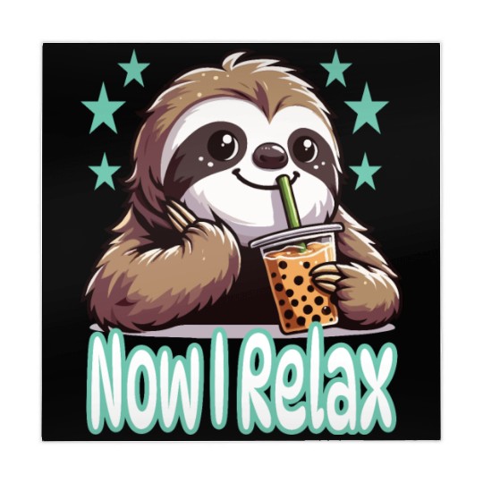 funny quote gift idea bubble tea boba sloth design Mahjong Mats