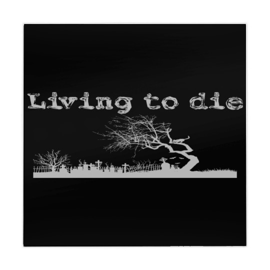 Graveyard shilouet typography Living to die Mahjong Mats