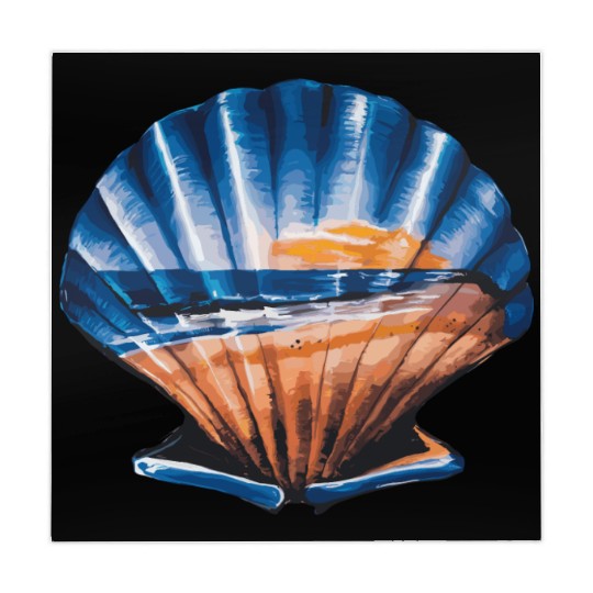 Seashell Beach Scene Serene Ocean Landscape Mahjong Mats