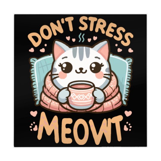 gift idea funny quote relaxation design kawaii cat Mahjong Mats