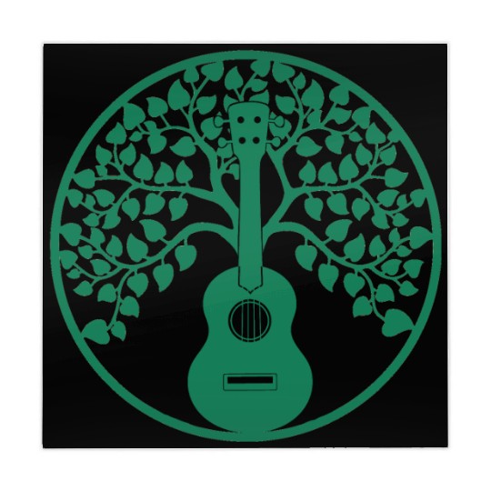 ukulele tree mandala green Mahjong Mats