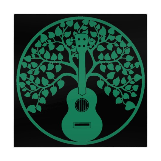 ukulele tree mandala green Mahjong Mats