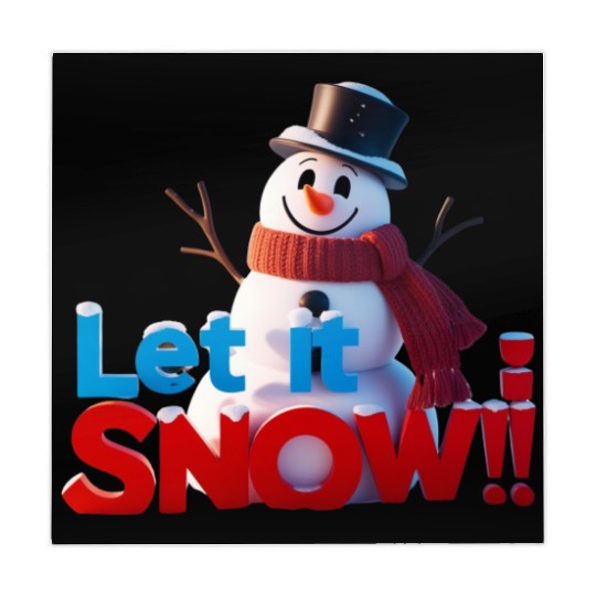 Let It Snow! Festive Cartoon Snowman Winter Design Mahjong Mats