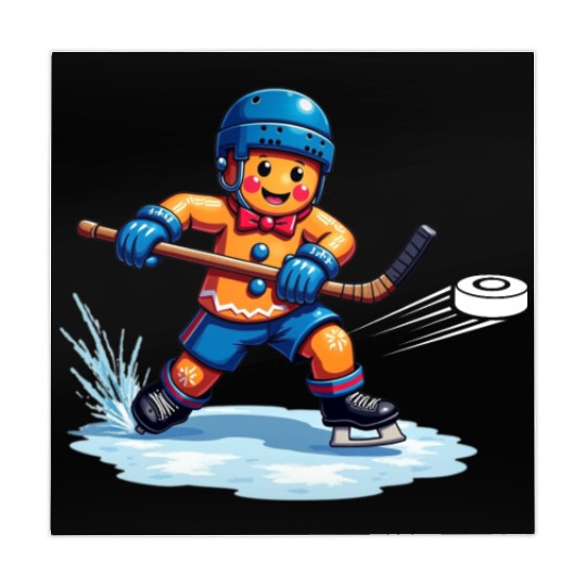 gingerbread hockey player christmas fun Mahjong Mats
