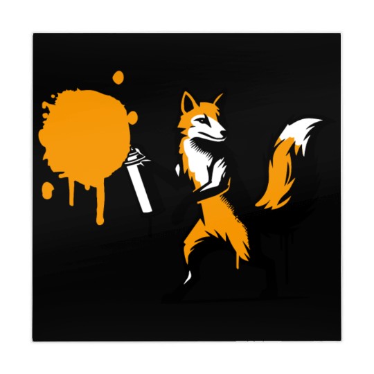 Graffiti Fox in Creative Stencil Style Mahjong Mats