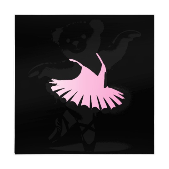 cute teddy bear in pink ballet dress Mahjong Mats