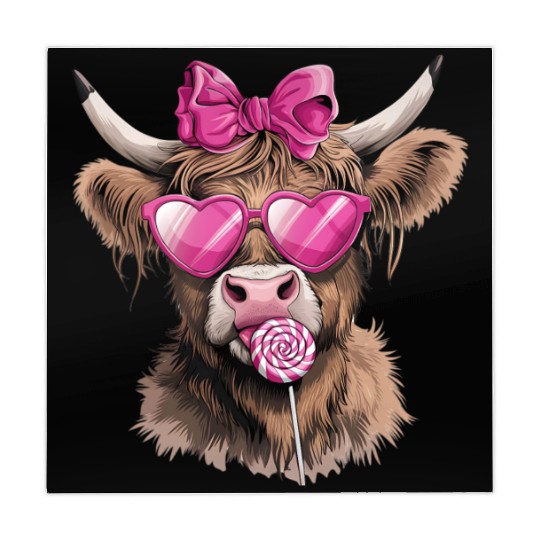 Highland Cow Valentines, Valentines Day, Retro Mahjong Mats