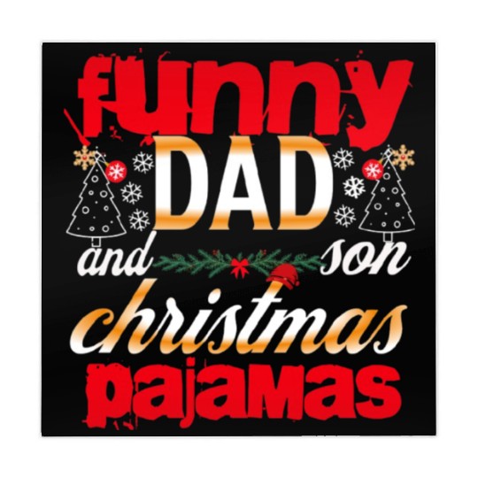 funny dad and son christmas pajamas t eshort Mahjong Mats