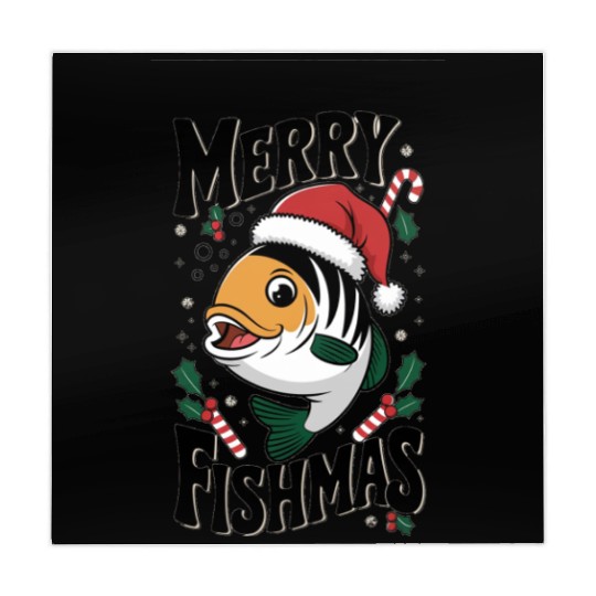 "Merry Fishmas Mahjong Mats - Funny Christmas Fish