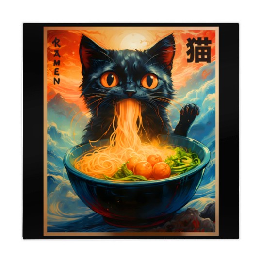 Cat Ramen Japanese Kawaii Cat Anime Funny Ramen Ca Mahjong Mats