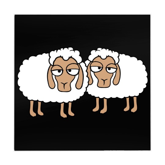 2 Sheep Tired Bored Look Team Sweet Crew Friends Mahjong Mats