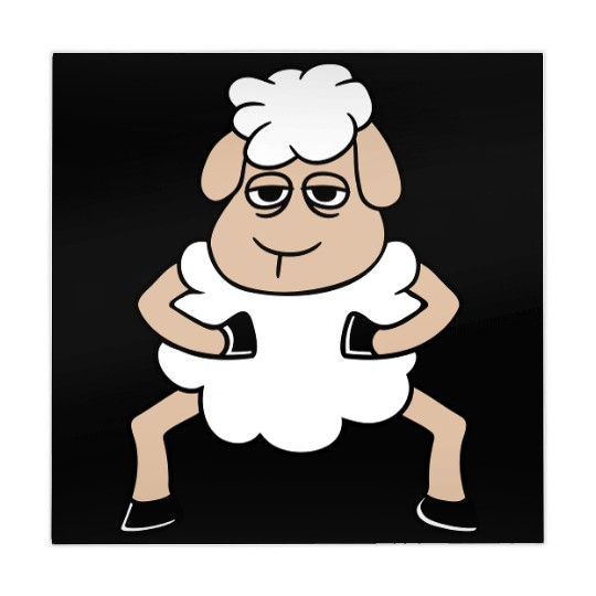 Sheep Tired Bored Look Standing Cute Cool Cartoon Mahjong Mats