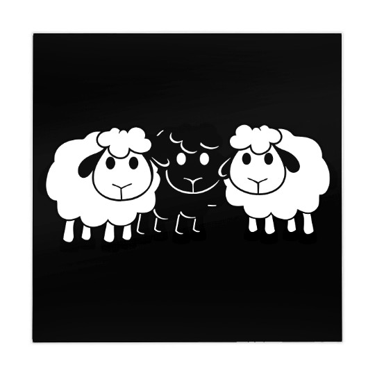 Black Sheep 3 Small Friends Team Crew Sheep Cute Mahjong Mats